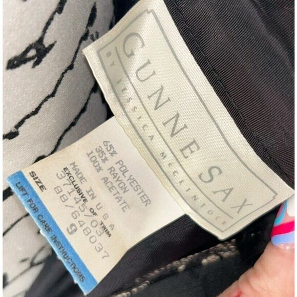 Vintage Gunne Sax Jessica McClintock Black Lace Party Strpls Dress Junior Sz 9 - Picture 5 of 13